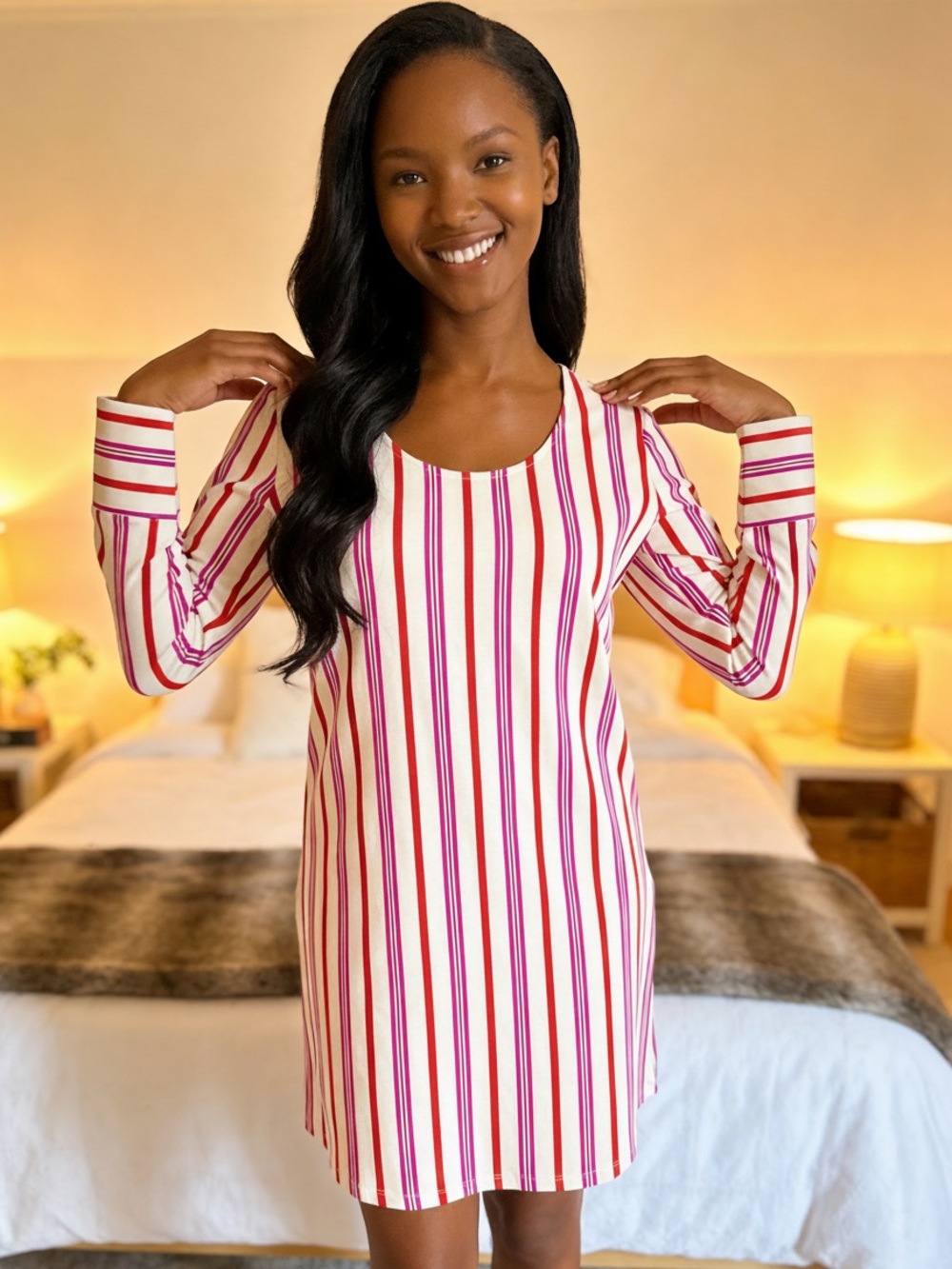 NWT Soma Embraceable Long-Sleeve Sleepshirt - Picture 7 of 8